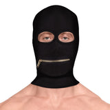 Maske Ouch Extreme mit Augenöffnungen und Mund-Reißverschluss Schwarz – Ansicht 3