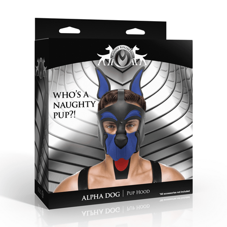 Maske Master Series Alpha Dog Puppy-Haube mit Zunge Neopren in zwei Farben – Ansicht 5