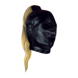 Maske Ouch Xtreme mit Pferdeschwanz in zwei Haarfarben Schwarz 27 cm – Ansicht 4