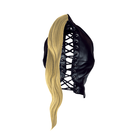 Maske mit blondem Pferdeschwanz Schwarz – Ansicht 6