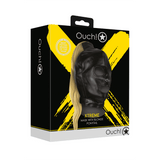 Maske Ouch Xtreme mit Pferdeschwanz in zwei Haarfarben Schwarz 27 cm – Ansicht 2