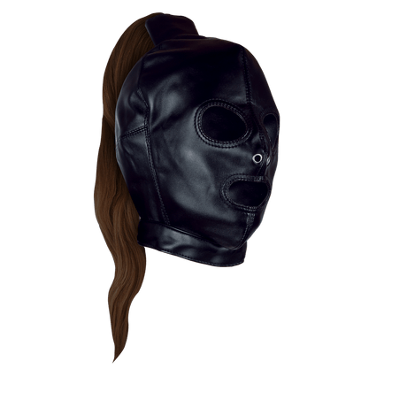 Maske mit blondem Pferdeschwanz Schwarz – Ansicht 11