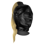 Maske Ouch Xtreme mit Pferdeschwanz in zwei Haarfarben Schwarz 27 cm