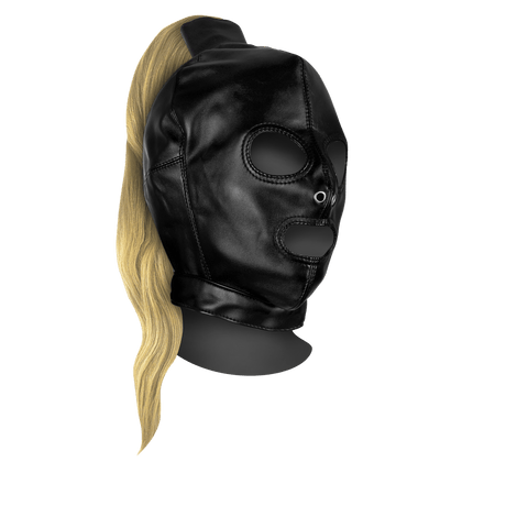 Maske mit blondem Pferdeschwanz Schwarz