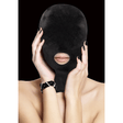 Maske Ouch aus Samt mit Mundöffnung Schwarz 20 cm