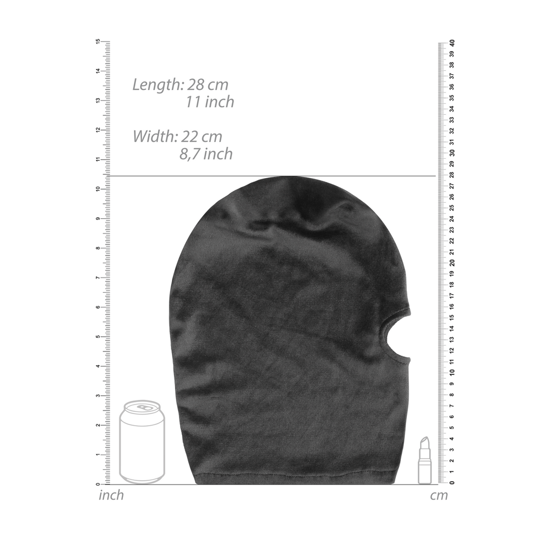 Maske Ouch aus Samt mit Mundöffnung Schwarz 20 cm – Ansicht 7