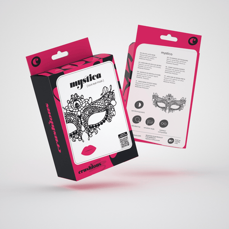 Maske Mystica aus Spitze Schwarz 9 cm – Ansicht 2