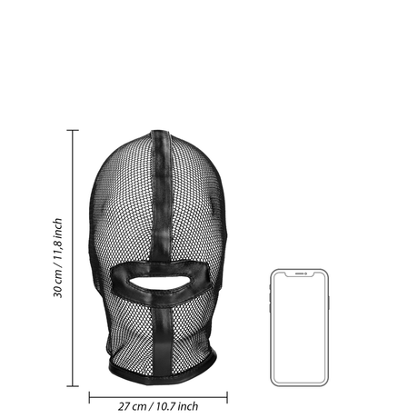 Maske Ouch aus Netzstoff mit Mundöffnung Schwarz 30 x 27 cm
