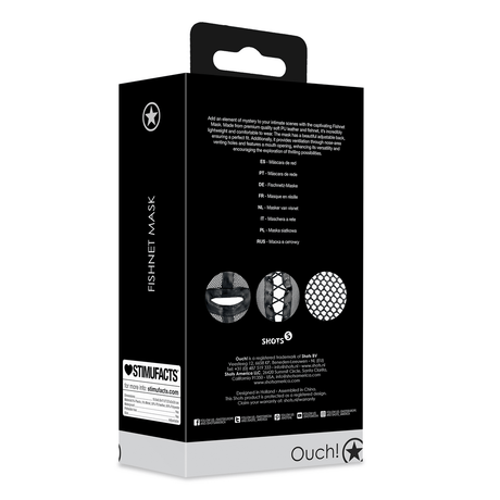Maske Ouch aus Netzstoff mit Mundöffnung Schwarz 30 x 27 cm – Ansicht 3