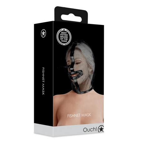 Maske Ouch aus Netzstoff mit Mundöffnung Schwarz 30 x 27 cm – Ansicht 2