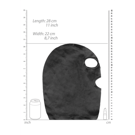 Maske Ouch aus Samt mit Augen- und Mundöffnung Schwarz 28 cm – Ansicht 7