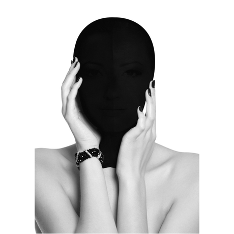 Maske Ouch Black and White Subjugation Schwarz 39,5 cm – Ansicht 4