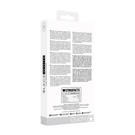Maske Ouch Black and White Subversion Schwarz 39,5 cm – Ansicht 3