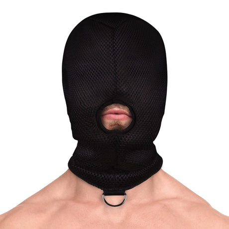 Maske Ouch Extreme aus Mesh mit D-Ring Schwarz – Ansicht 3