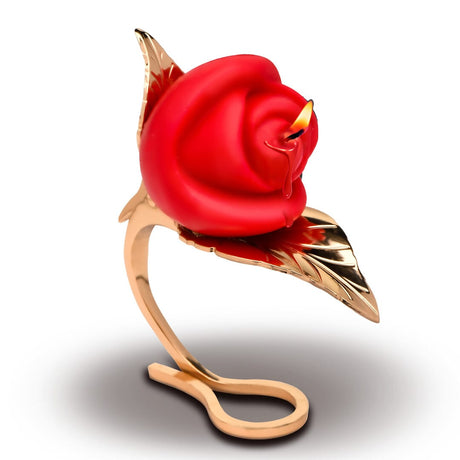 Massagekerze Burning Passion Rose mit Halter Rot und Gold