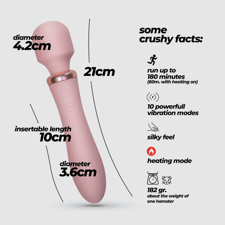 Massagestab Jinx Dual mit Wärmefunktion Rosé 10 x Ø 3,6 cm – Ansicht 6