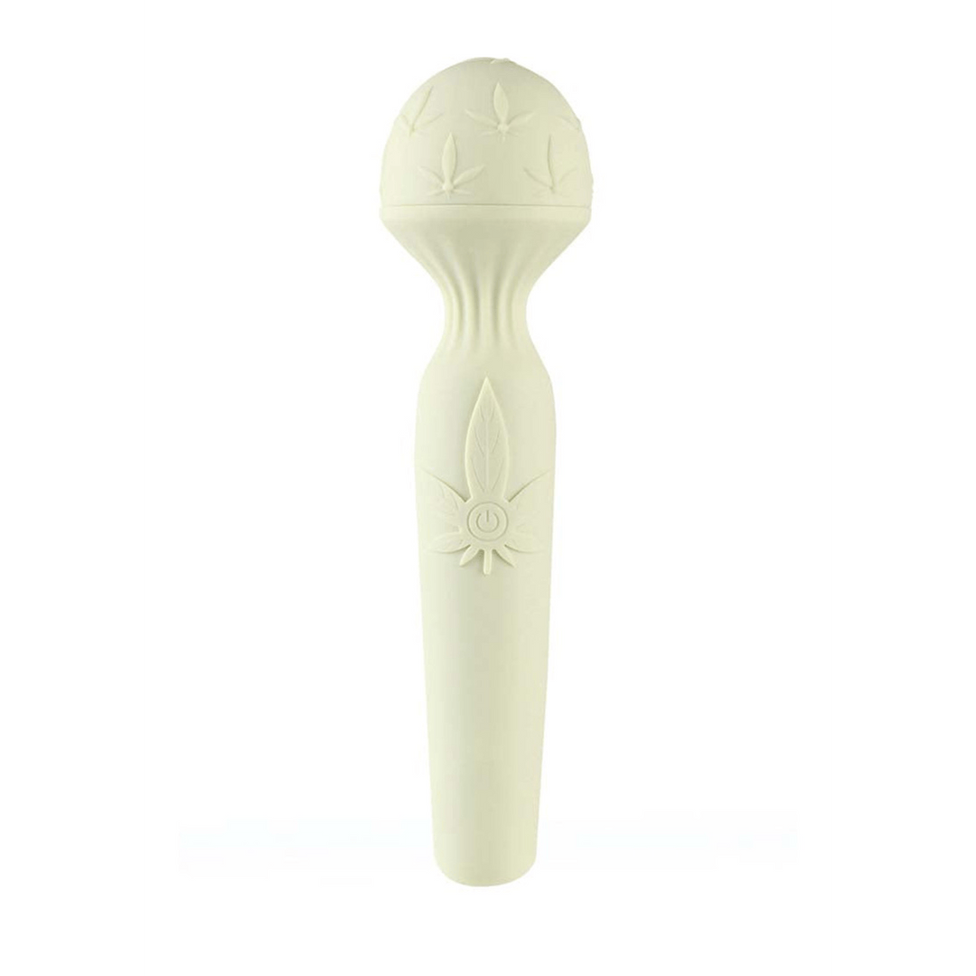 Massagestab Marlie mit Hanfblattmuster Hellgrün 21,6 cm