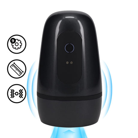 Masturbator Pulsar mit Unterdruck- und Vibrationsfunktion Gun Metal 10 x Ø 8,6 cm