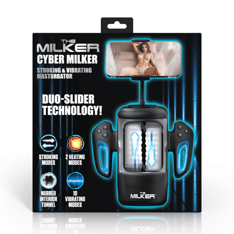 Masturbator The Milker Cyber Milker stoßend und vibrierend mit Handyhalter Schwarz 18,3 x Ø 10,5 cm – Ansicht 3