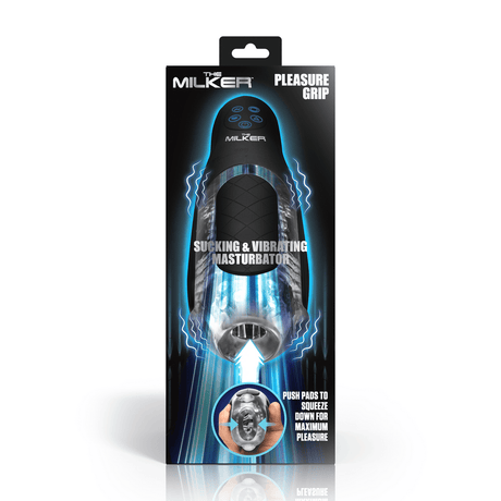 Masturbator The Milker Pleasure Grip saugend und vibrierend Schwarz und Transparent 15,2 x Ø 8,4 cm – Ansicht 2