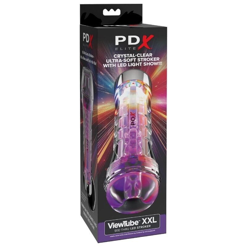 Masturbator Viewtube XXL mit LED transparent 27,3 cm – Ansicht 5