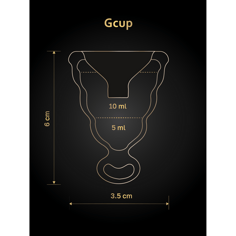Menstruationstasse G-Cup Schwarz 4 x 3,5 cm – Ansicht 6
