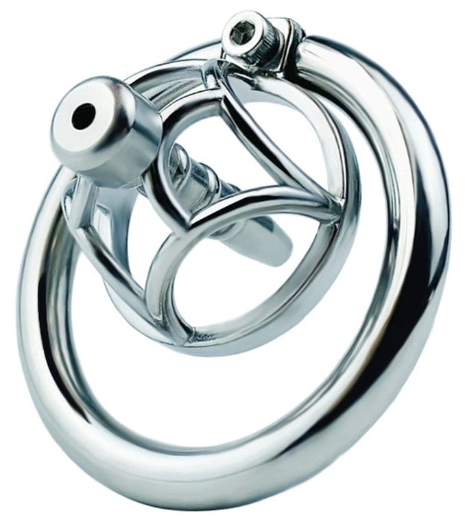 Metall-Keuschheitskäfig mit Harnröhren-Plug Hexy 3 x 3.3cm