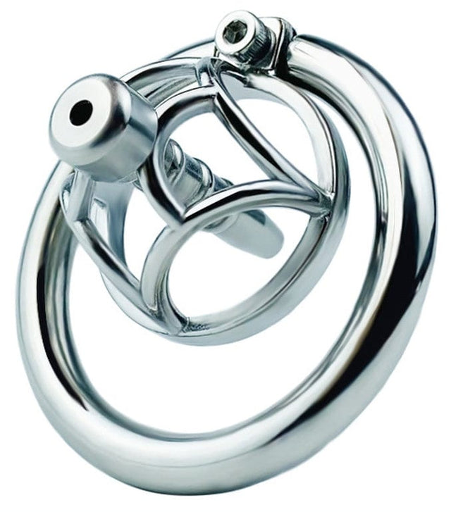 Metall-Keuschheitskäfig mit Harnröhren-Plug Hexy 3 x 3.3cm