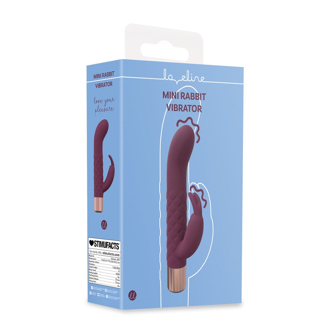Mini-Rabbit-Vibrator Burgunderrot 14,2 x 2,5 cm – Ansicht 2