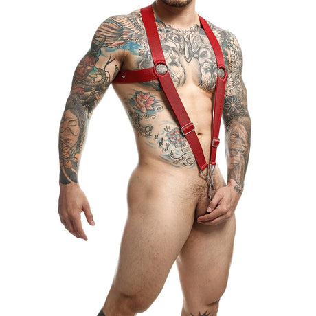 Mob - Dngeon Cross Back Harness Rot Einheitsgrösse