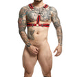 Strap-on Dngeon Rotes Harness mit Ketten Eine