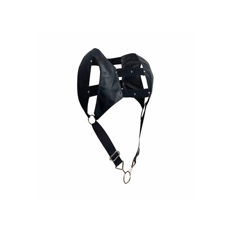 Mob - Dngeon Schwarzes Harness mit Oberem Cockring, Eine Grösse