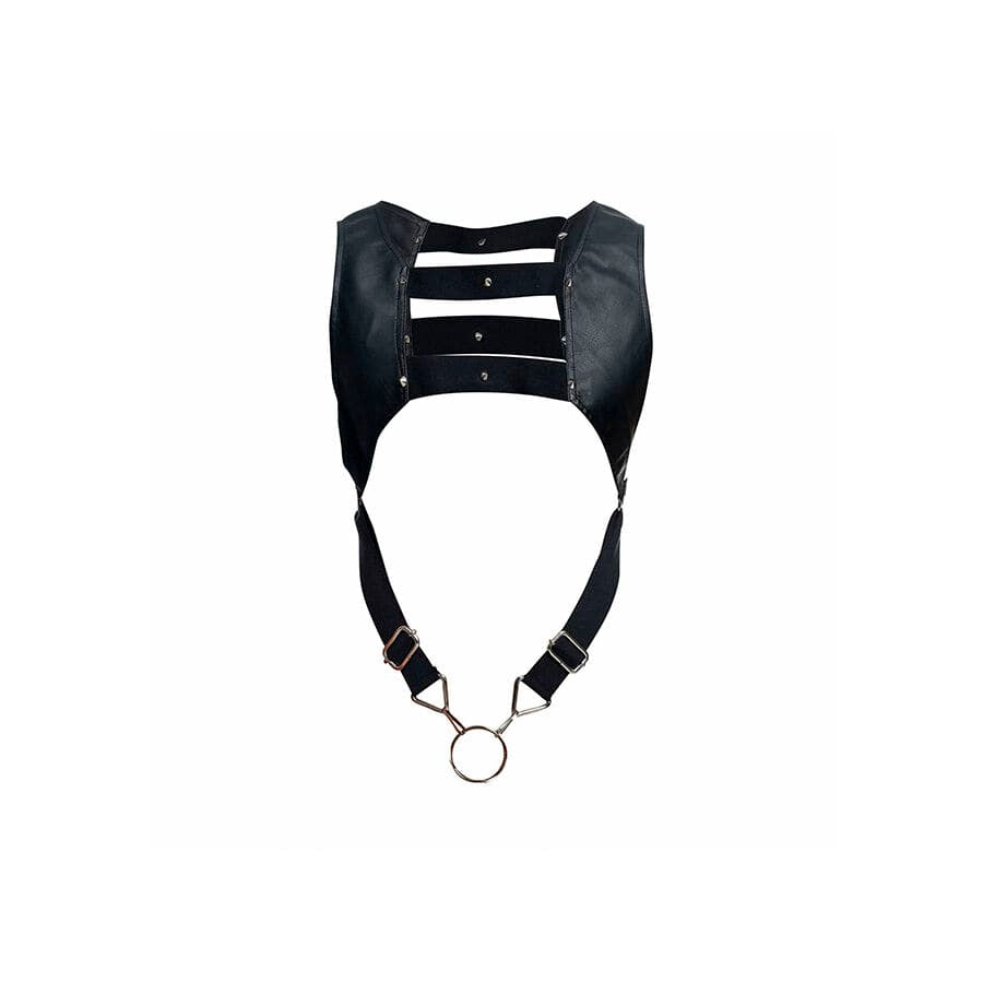 Strap-on Dngeon Schwarzes Harness mit Oberem Cockring Eine.5