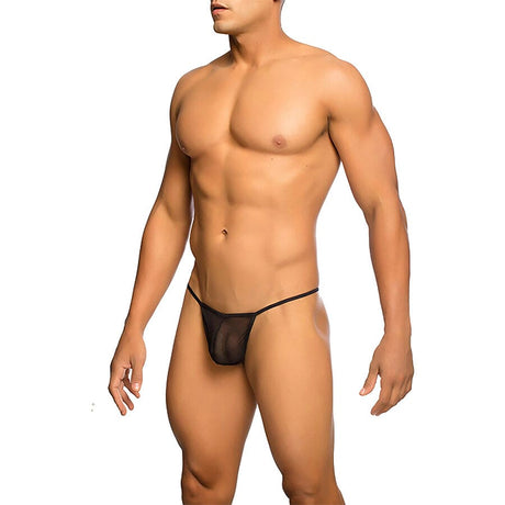 Mob - Transparenter T-Förmiger Tanga Schwarz Grösse S/M