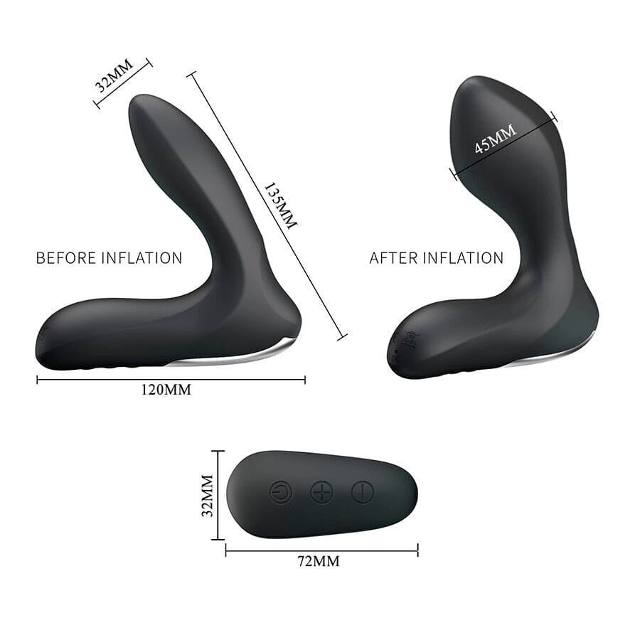 Analplug Prostata-Massagegerät mit Vibrationsfernbedienung Schwarz.6