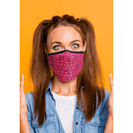 Mund-Nasen-Maske Cocky mit Penis-Muster Pink 25 cm – Ansicht 4