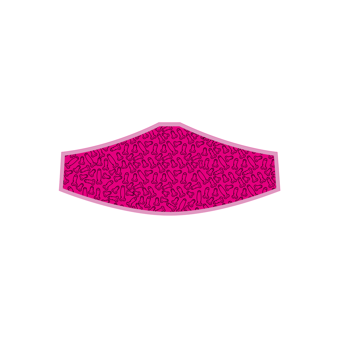 Mund-Nasen-Maske Cocky mit Penis-Muster Pink 25 cm – Ansicht 3