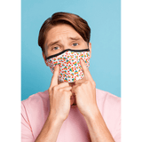 Mund-Nasen-Maske mit Herzen und Regenbogen Weiß 25 cm – Ansicht 4
