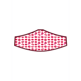 Mund-Nasen-Maske mit Lippen-Muster Weiß-Rot 25 cm – Ansicht 3