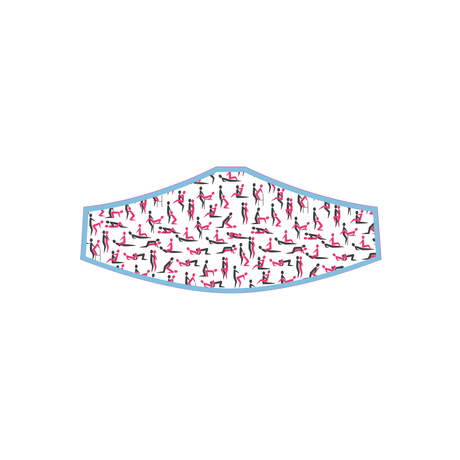 Mund-Nasen-Maske Sutra mit Stellungs-Muster Weiß 25 cm – Ansicht 3