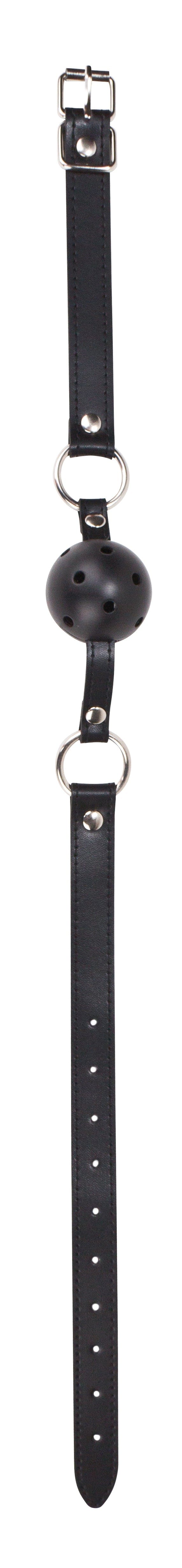 Mundknebelball Leder schwarz