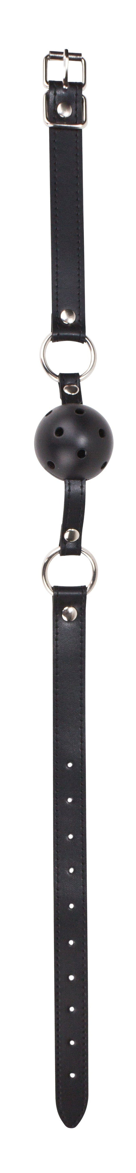 Mundknebelball Leder schwarz