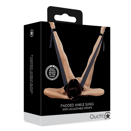 Nackensling Ouch mit Fußschlaufen aus Nylon Schwarz 32 cm – Ansicht 2