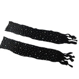 Netz-Bodystocking mit Handschuhen und Diamanten Schwarz Einheitsgröße – Ansicht 5