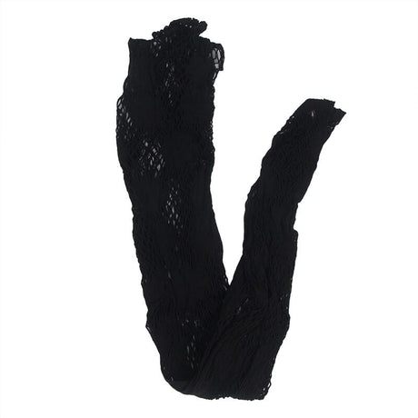 Netz-Bodystocking mit Kleiddesign und Blumendetails Schwarz Einheitsgröße