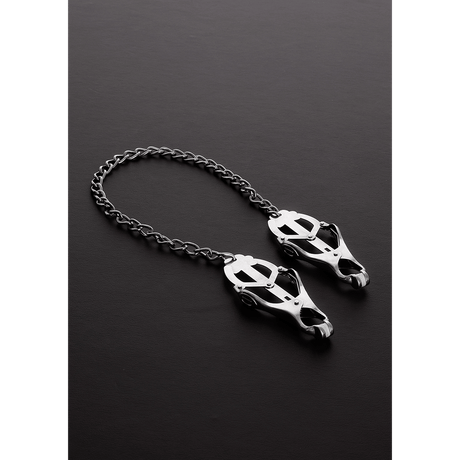 Nippelklemmen Clover mit Kette Silber 50 cm