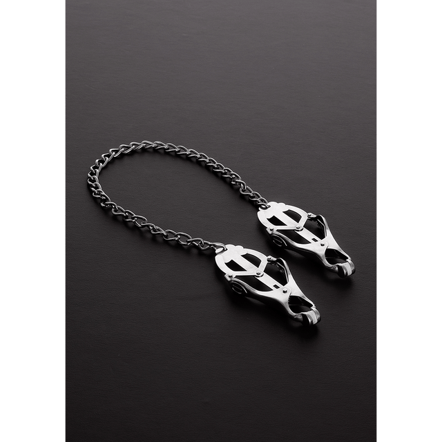 Nippelklemmen Clover mit Kette Silber 50 cm