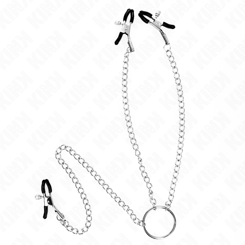 Nippelklemmen Dreifach Nippel- und Klitorisklemmen mit Kette Modell 2 Schwarz