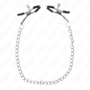 Nippelklemmen mit dünner Kette Schwarz 30 cm
