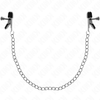 Nippelklemmen mit flacher Kette Silber 34 cm
